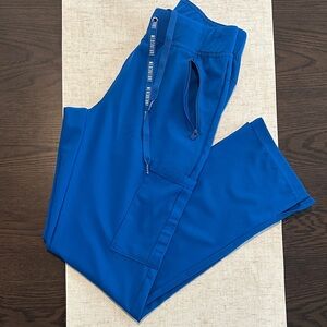 Women’s XS, MedCouture Royal Blue, 4-Pocket Zipper Cargo Pocket Scrub Pants